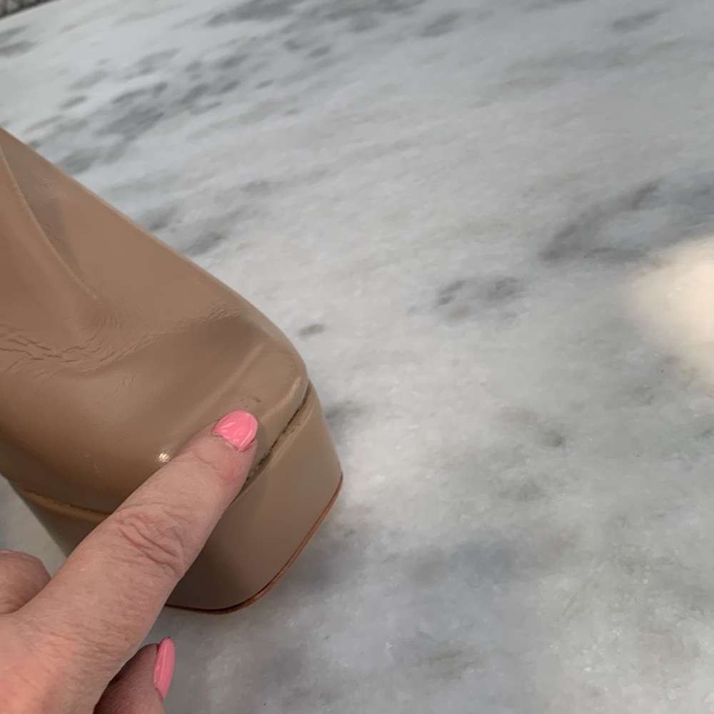 Black Suede Studio Ankle Boots Nude 5โ Heel Acrylic EU 38 / US 8 /1.5โ Platform - Picture 8 of 13